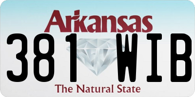 AR license plate 381WIB