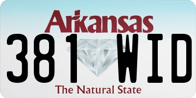 AR license plate 381WID