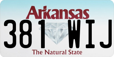 AR license plate 381WIJ