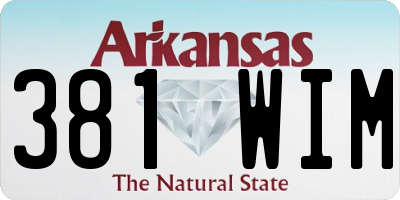 AR license plate 381WIM