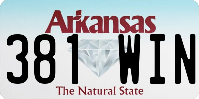 AR license plate 381WIN