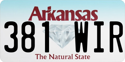 AR license plate 381WIR