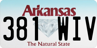 AR license plate 381WIV