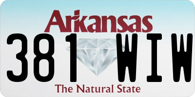 AR license plate 381WIW