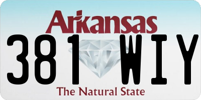 AR license plate 381WIY