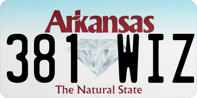 AR license plate 381WIZ