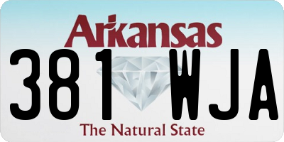 AR license plate 381WJA