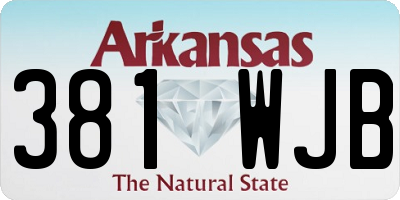 AR license plate 381WJB