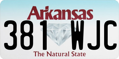 AR license plate 381WJC