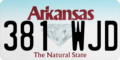 AR license plate 381WJD