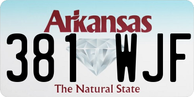 AR license plate 381WJF