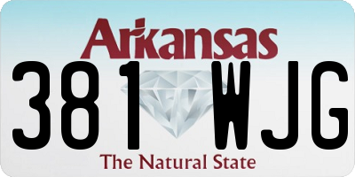 AR license plate 381WJG