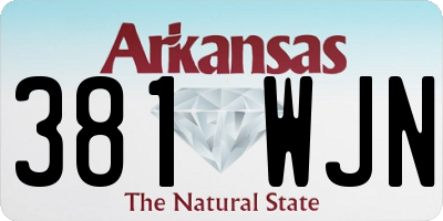 AR license plate 381WJN