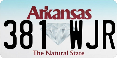 AR license plate 381WJR