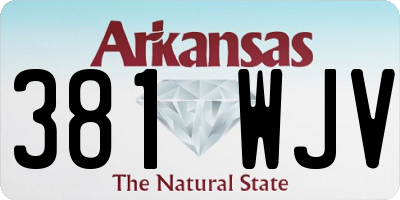 AR license plate 381WJV