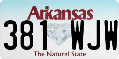 AR license plate 381WJW