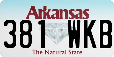 AR license plate 381WKB
