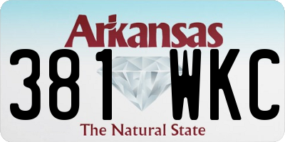 AR license plate 381WKC