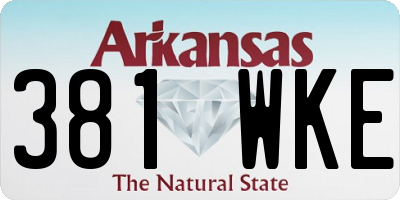 AR license plate 381WKE