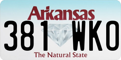 AR license plate 381WKO