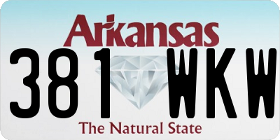 AR license plate 381WKW