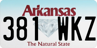 AR license plate 381WKZ