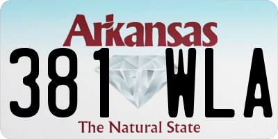 AR license plate 381WLA