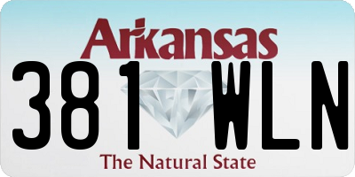 AR license plate 381WLN