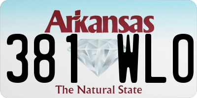 AR license plate 381WLO