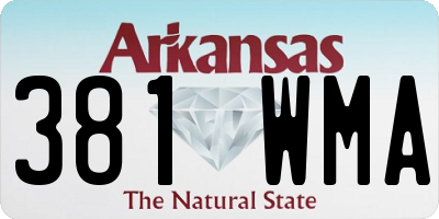 AR license plate 381WMA