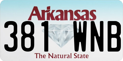 AR license plate 381WNB