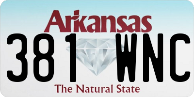 AR license plate 381WNC