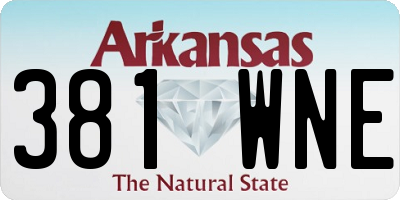AR license plate 381WNE
