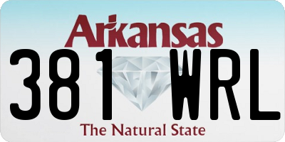 AR license plate 381WRL