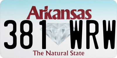 AR license plate 381WRW