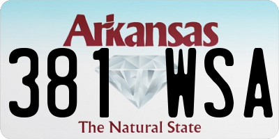 AR license plate 381WSA