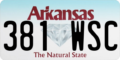AR license plate 381WSC