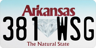 AR license plate 381WSG