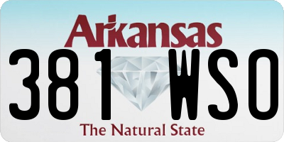 AR license plate 381WSO