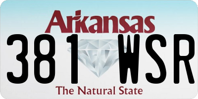 AR license plate 381WSR