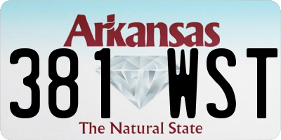 AR license plate 381WST