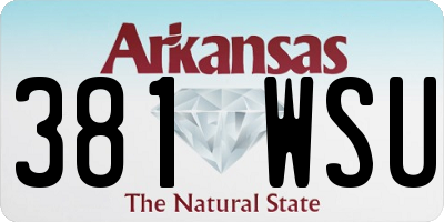AR license plate 381WSU