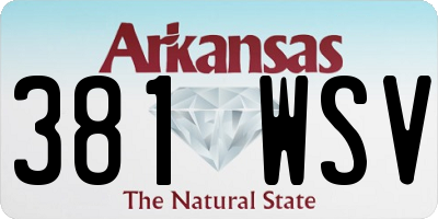 AR license plate 381WSV