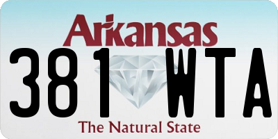 AR license plate 381WTA