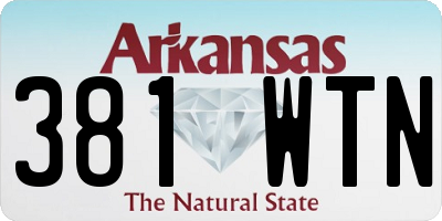 AR license plate 381WTN