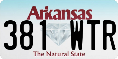 AR license plate 381WTR
