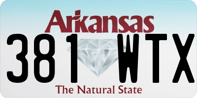 AR license plate 381WTX