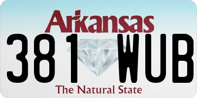 AR license plate 381WUB