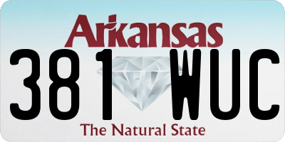 AR license plate 381WUC
