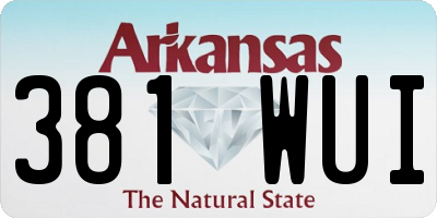 AR license plate 381WUI